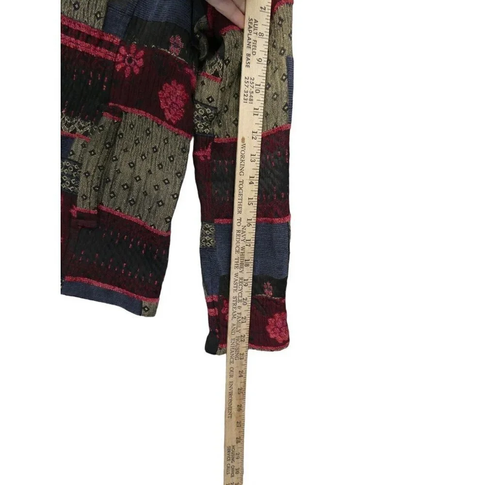 TravelSmith Patchwork Textured Jacket Button Front Cotton‎ Women's Large Petite - Picture 16 of 16